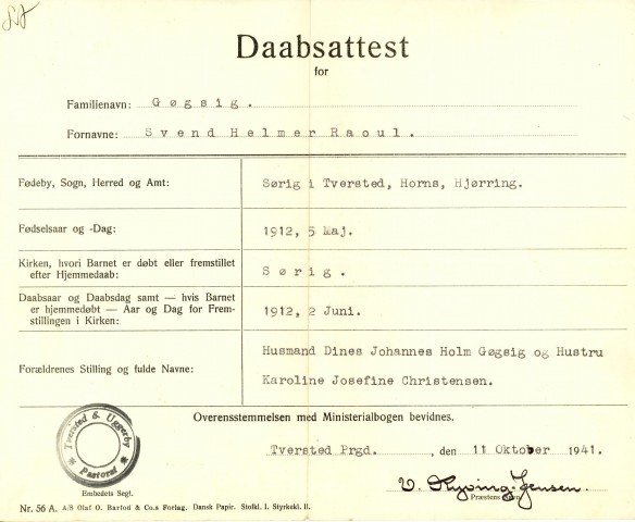 1912 Svend Helmer Raoul Gøgsig