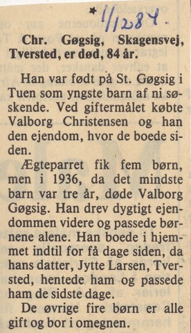 Avisklip 1984 Chr. Nielsen-Gøgsig 0039
