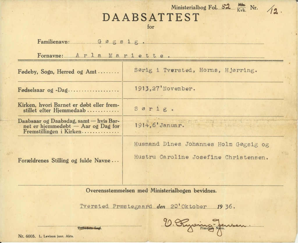 Daabsattest for Arla