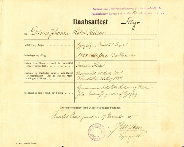 1884 Dåbsattest 0016